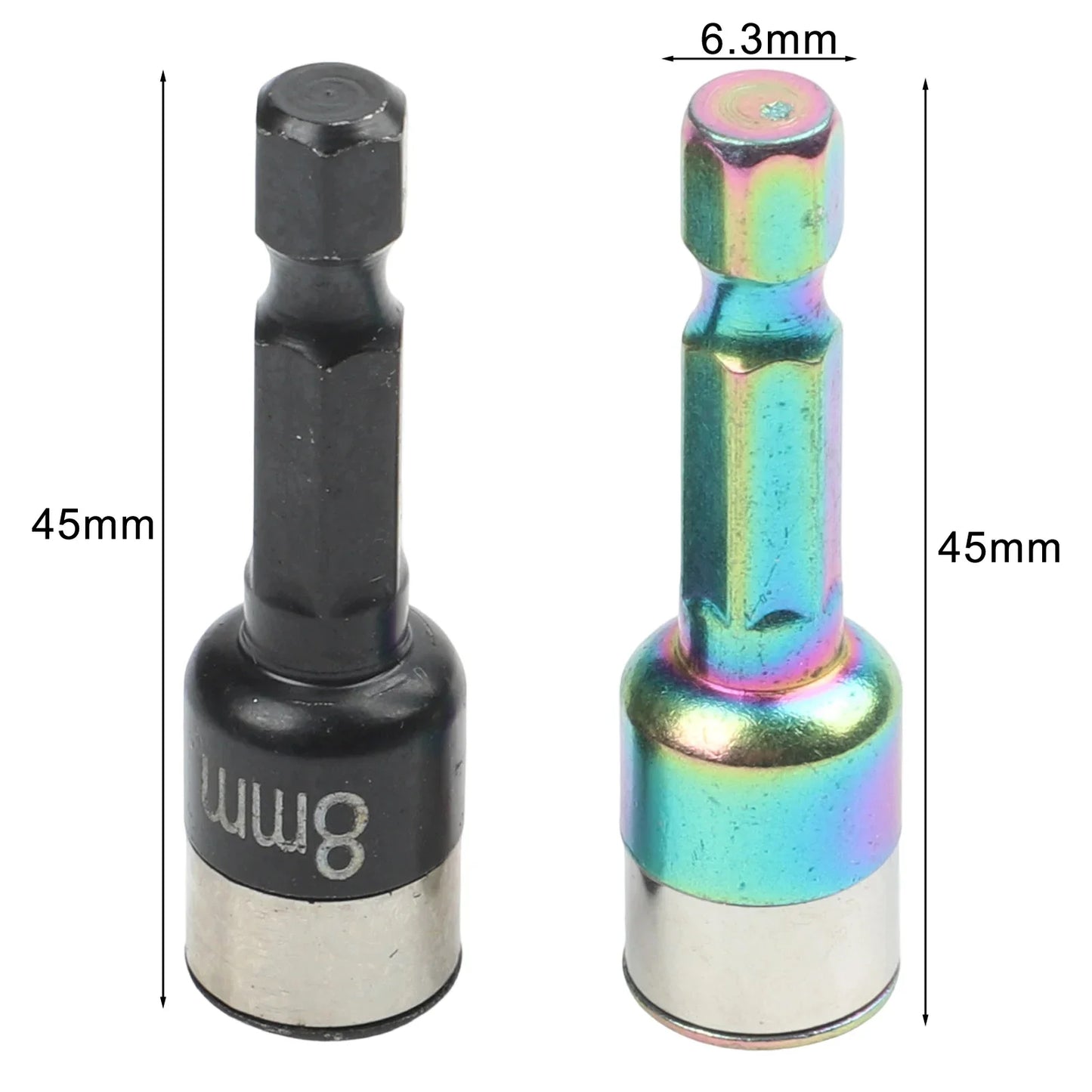 8mm Hex Shank Impact Socket Nut Driver Bit & Chuck Adapter