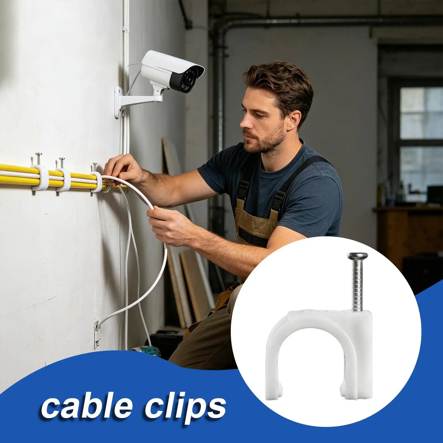 Wire Clips for Cords Cable Management Clamps, Wire Fastener for Workshop Industry Construction Kitchen Home Office Living Room Peaceful Pleasures Health and Wellness