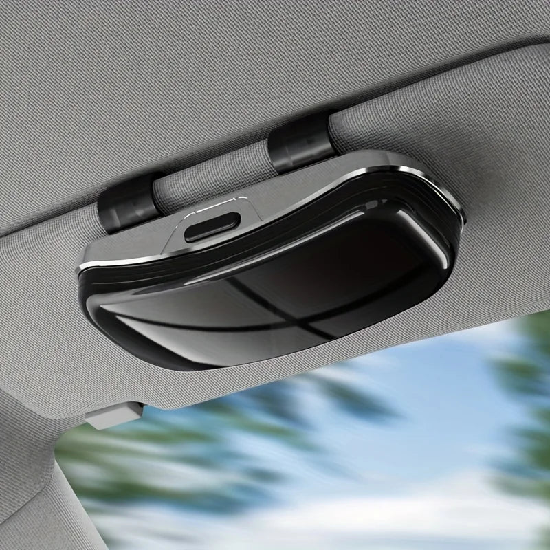 One-Touch Car Sun Visor Glasses Holder & Storage Case