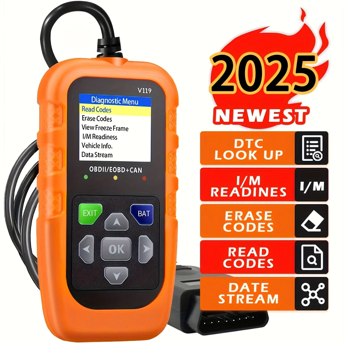 OBD2 Scanner Car Diagnostic Code Reader – Clears CEL Peaceful Pleasures Health and Wellness YELLOW