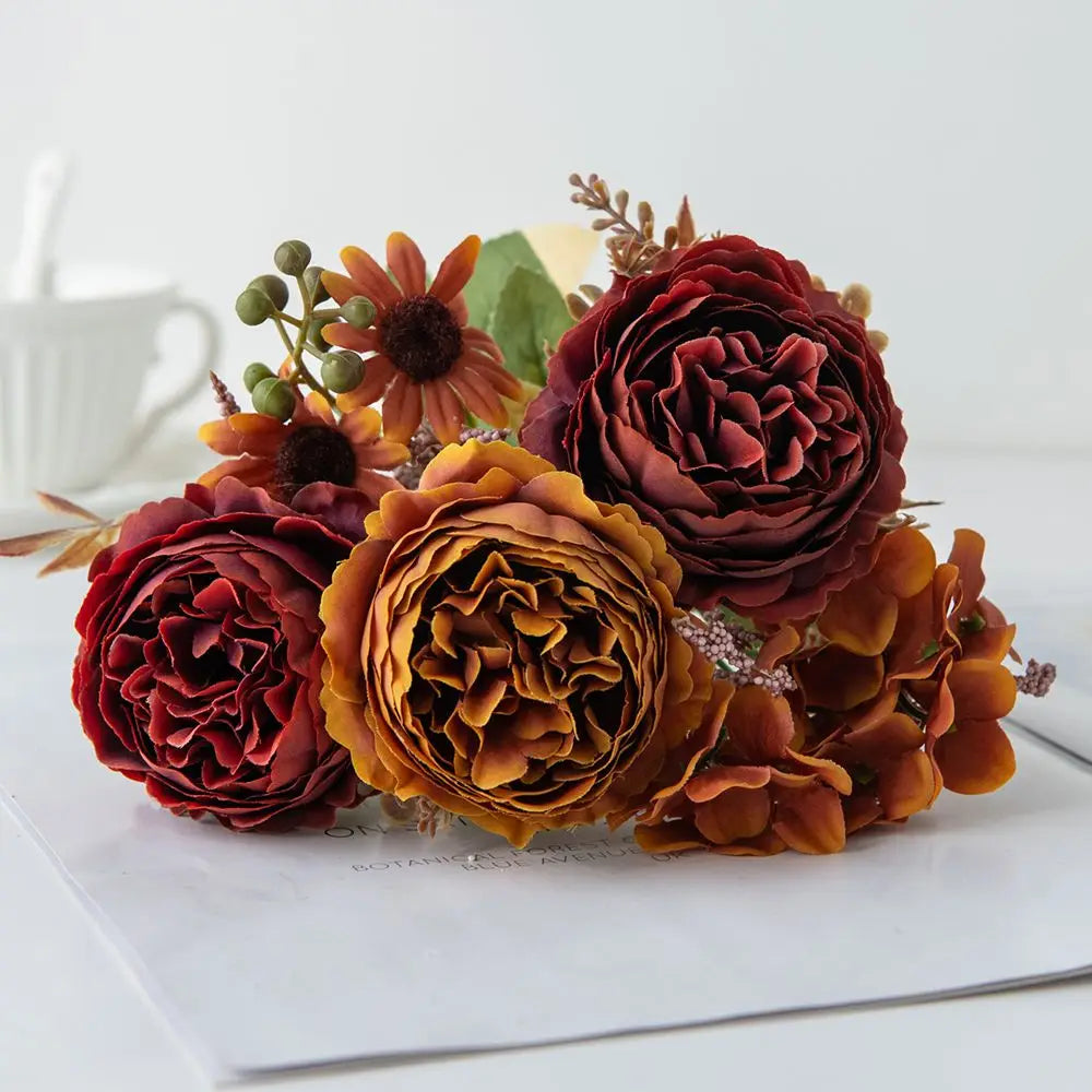 Artificial Silk Persian Peony Bouquet – Wedding & Home Decor