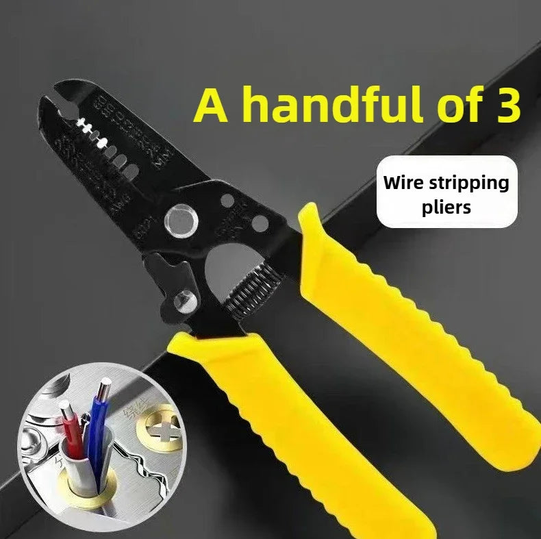 Professional Electrician Pliers, Multi-Function Wire Stripping and Crimping Tool for Electrical Wiring, Must-Have Electrician Peaceful Pleasures Health and Wellness black