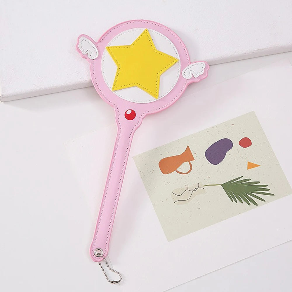 Pink Magic Wand Prop Card Holder Cute Girl Wing Bus Subway Long