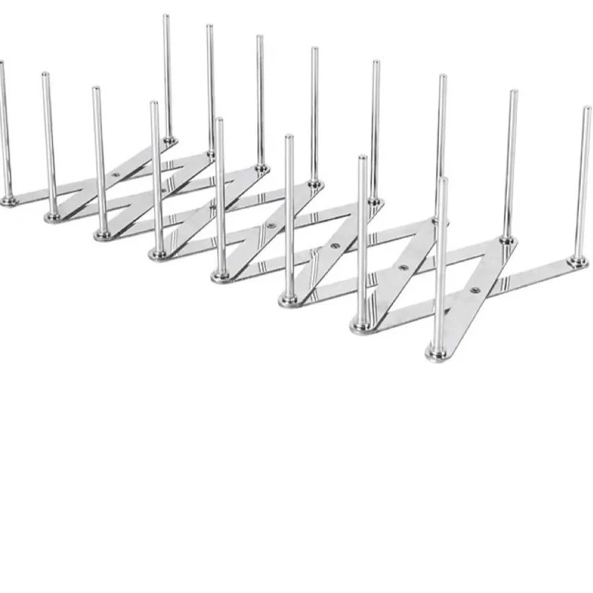Stainless Steel Dish Rack - Adjustable Kitchen Drainer, Foldable Utensil Holder for Dishes, Cups, Pots & Lids | Space Saving Peaceful Pleasures Health and Wellness 8 grids