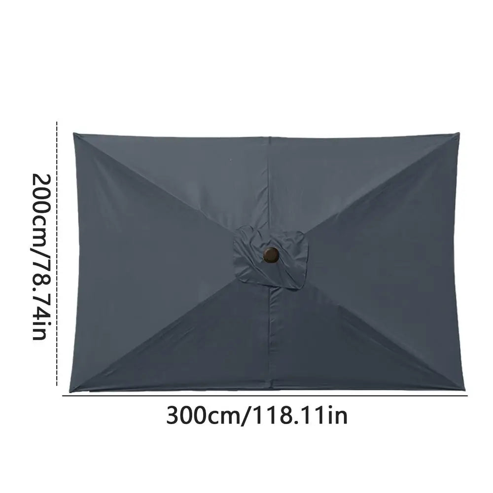 Patio Umbrella Surface Replacement Cloth Rainproof Sunshade Cloth Rectangular Umbrella Canopy Replacement Garden Accessories Peaceful Pleasures Health and Wellness Gray