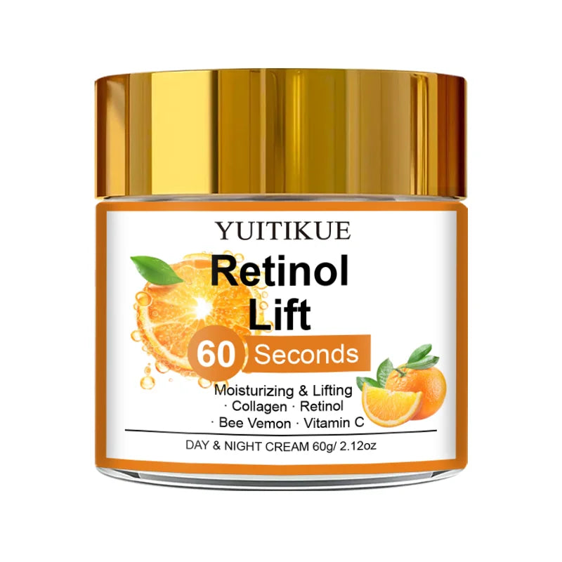 YUITIKUE 60 Seconds Retinol Lift Cream 60g with Collagen & Vitamin C, Moisturizing & Lifting Day & Night Cream Peaceful Pleasures Health and Wellness 1pc