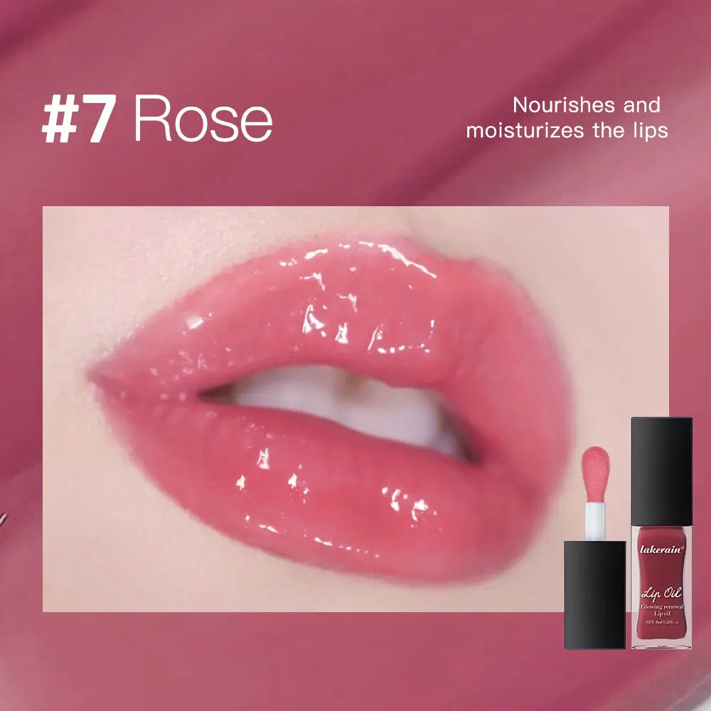 Glow Reviver Lip Oil Nourishing Tinted Lip Oil Moisturizing Honey Lip Gross Mirror Hydrating Lips Care Makeup Cosmetics Peaceful Pleasures Health and Wellness 7 Rose