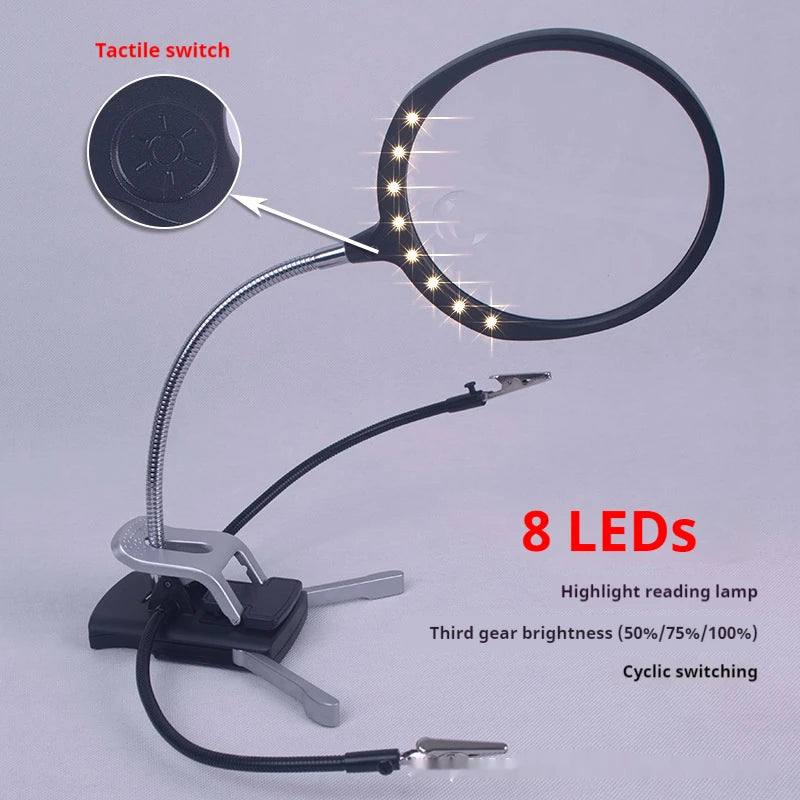 130Mm Magnifier Illuminated Usb Magnifying Led Magnifying Glass for Soldering Iron Repair/table Lamp/skincare Beauty/read Peaceful Pleasures Health and Wellness
