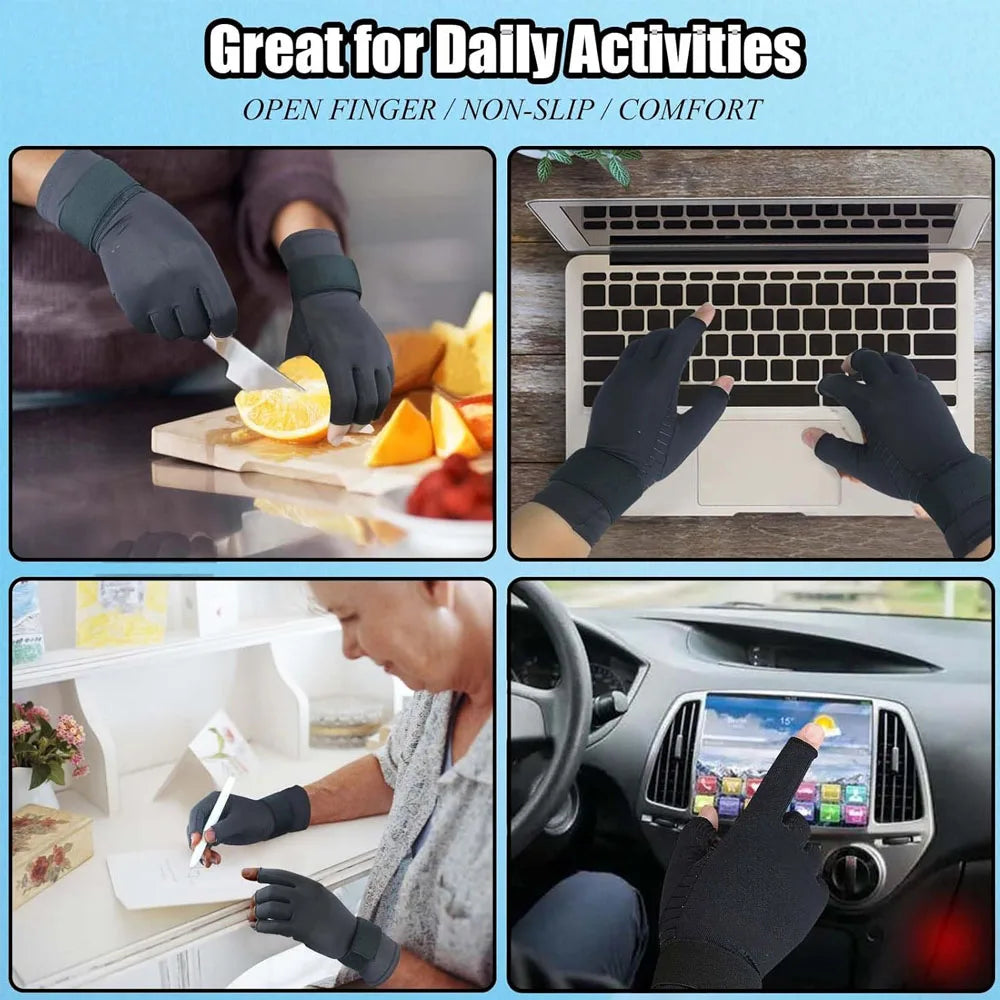 1Pair Compression Arthritis Gloves with Strap,Carpal Tunnel,Typing Peaceful Pleasures Health and Wellness
