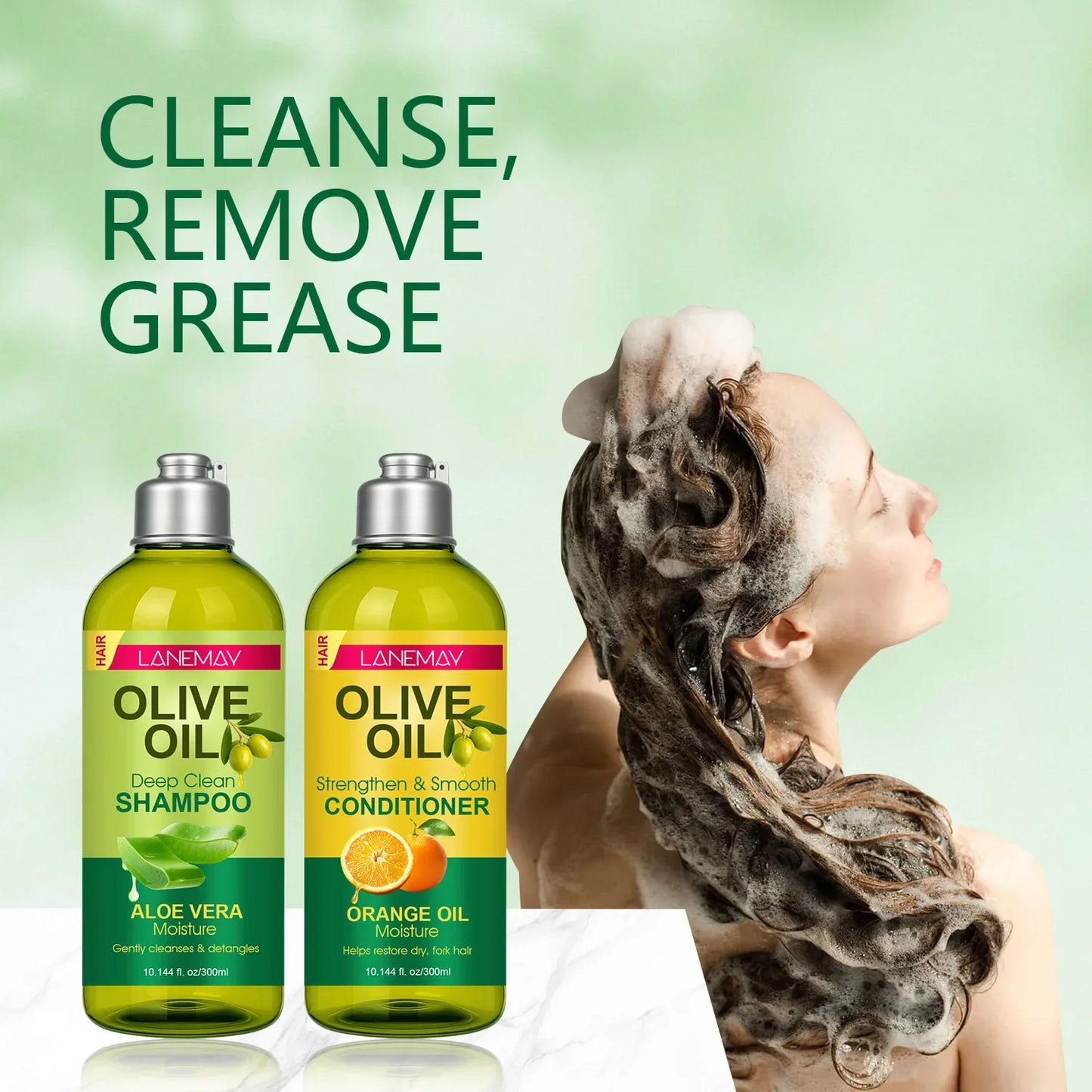 Olive Oil Shampoo & Conditioner Set | Aloe Vera & Orange Oil