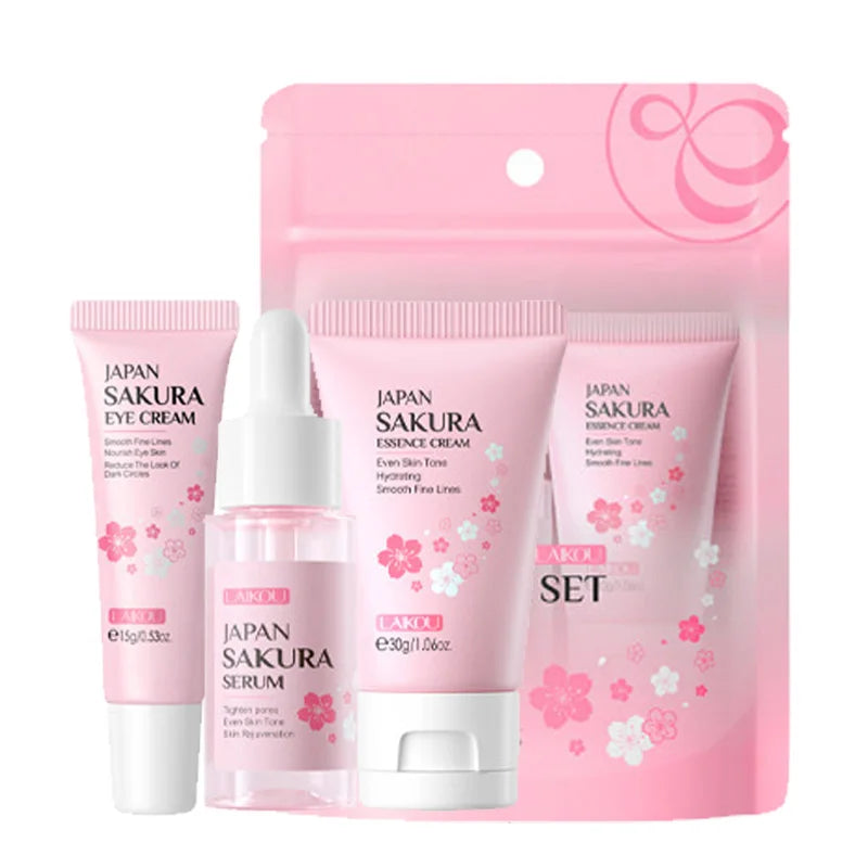 LAIKOU Vitamin C 24K Gold Sakura Skin Care Set – 3-Piece Kit