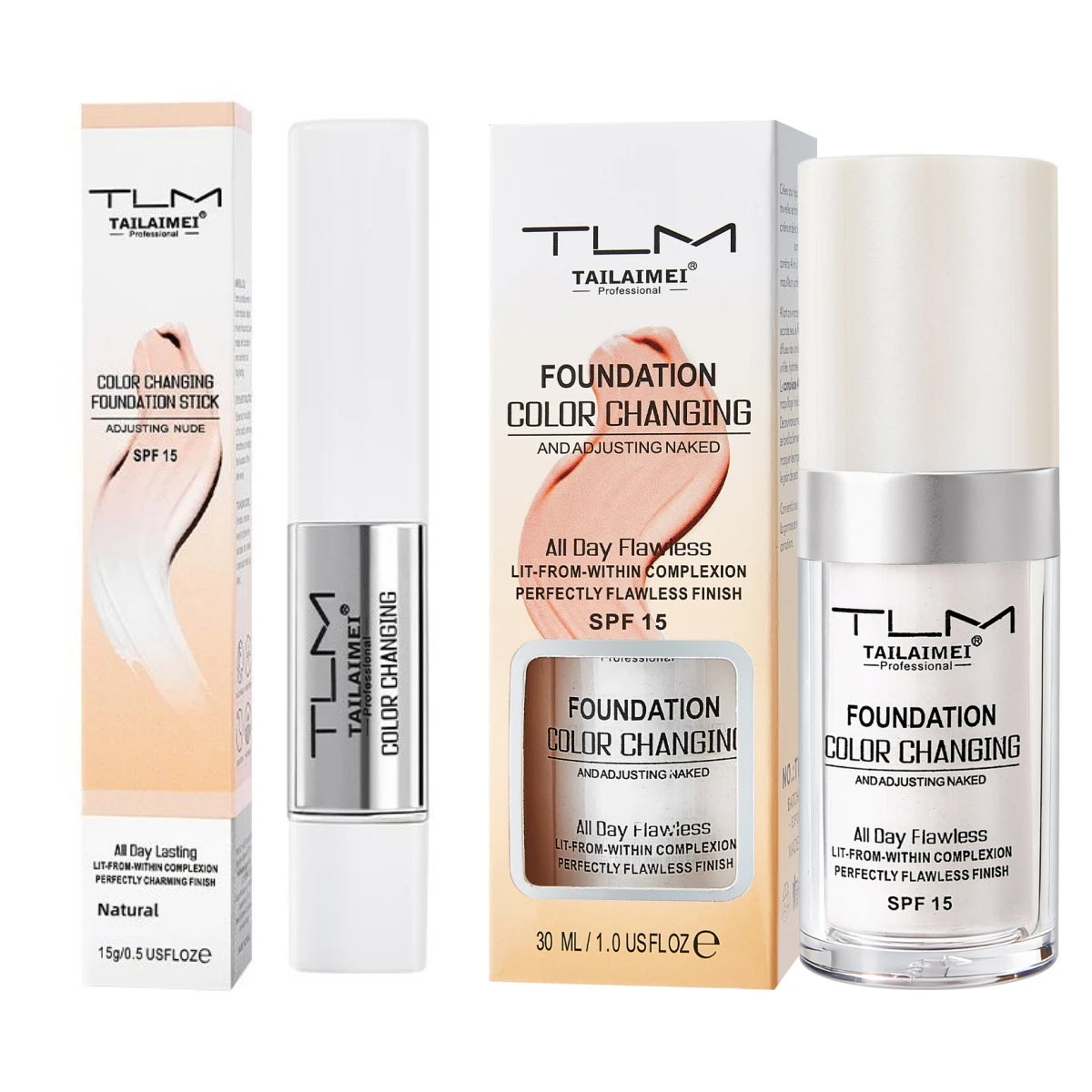 Color Changing Foundation Stick SPF 15 for Flawless Skin
