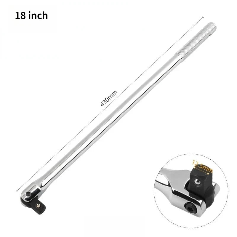 1/2" Drive Breaker Bar Rotating Flex Head Extension Professional CRV Steel Heavy Duty Wrench for Extra Torque Auto Repair Peaceful Pleasures Health and Wellness 18 inch
