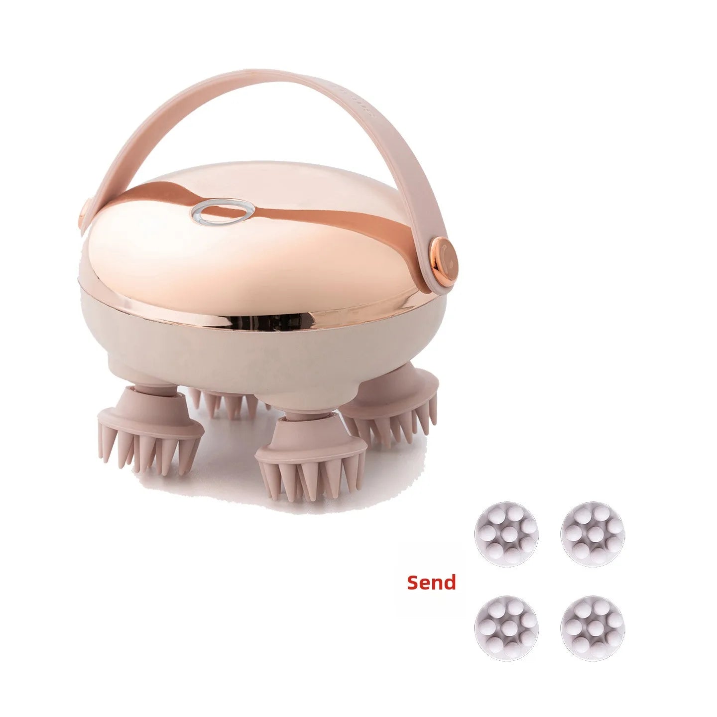 Head Spa Equipment Rechargeable Head Massager Waterproof Handheld Hair Scalp MassagerInstrument Scalp Stress Relax Body Massage Peaceful Pleasures Health and Wellness Rose Red