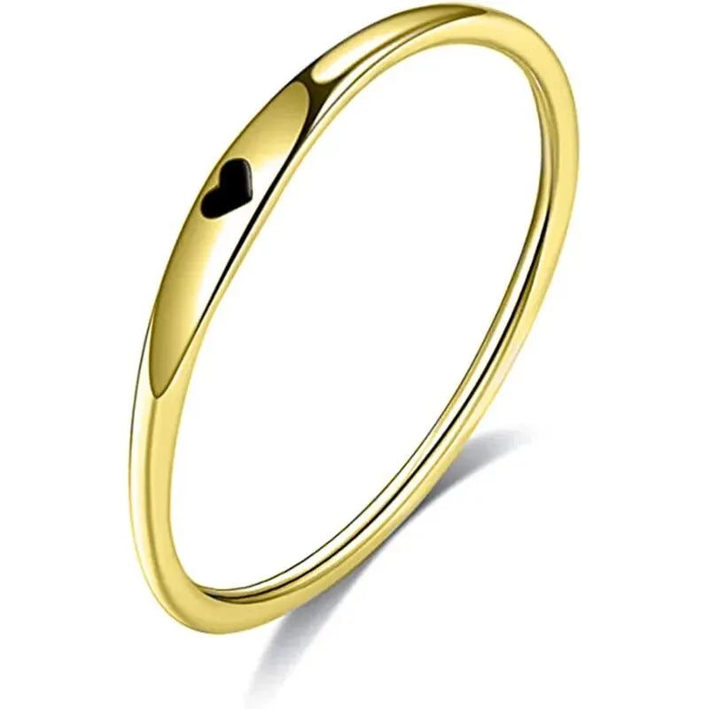 925 Sterling Silver Heart Carved Stackable Promise Ring | Sizes 6–10