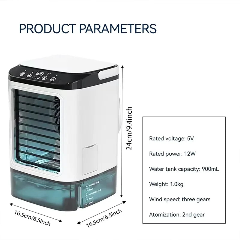 Silent Desktop Spray Fan Air Cooler & Humidifier | 900ml Tank
