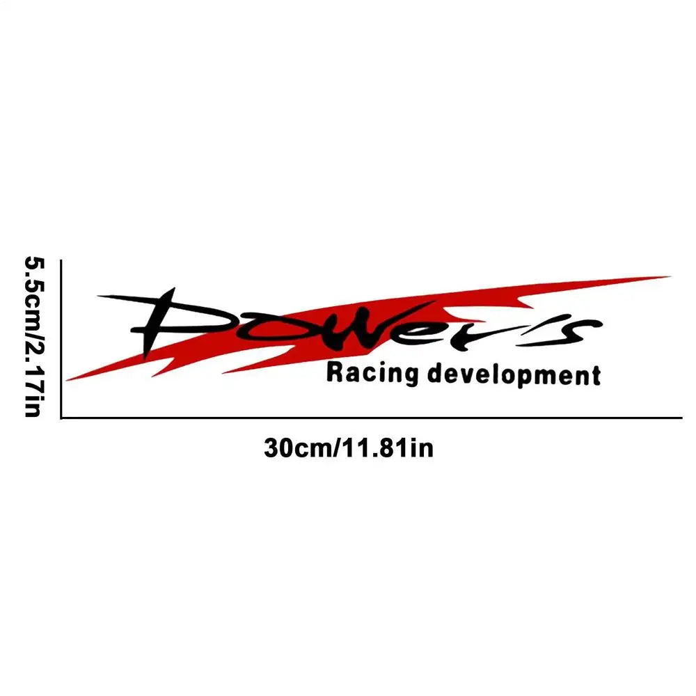 Racing Development Car Sticker Stylish Power's Racing Development Sports Sticker Car Reflective Waterproof Decal Peaceful Pleasures Health and Wellness Black