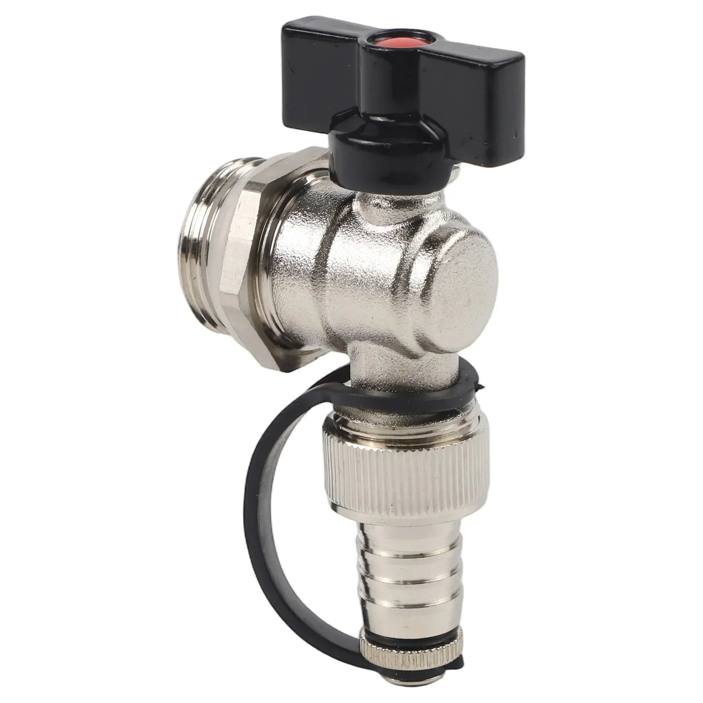 Brass Floor Heating Drain Valve Connector – Nickel Plated