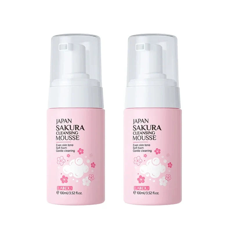 LAIKOU Sakura Cleansing Mousse – Pore Minimizing Facial Cleanser