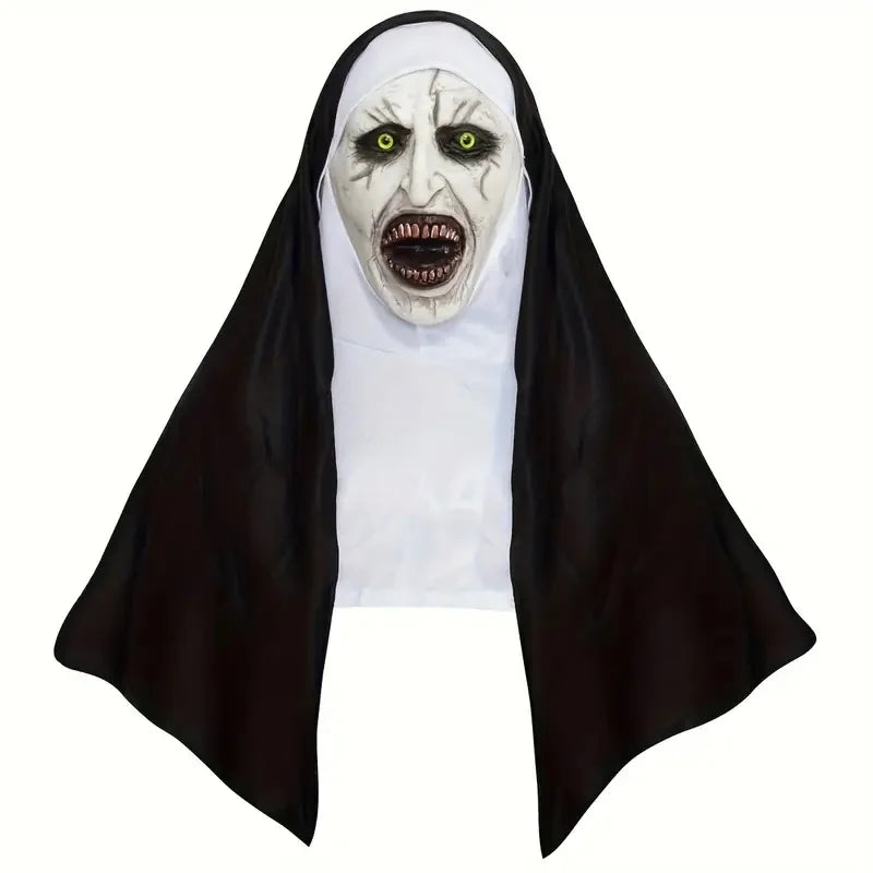 Scary Nun Halloween Horror Ghost Face Mask | Adult Cosplay