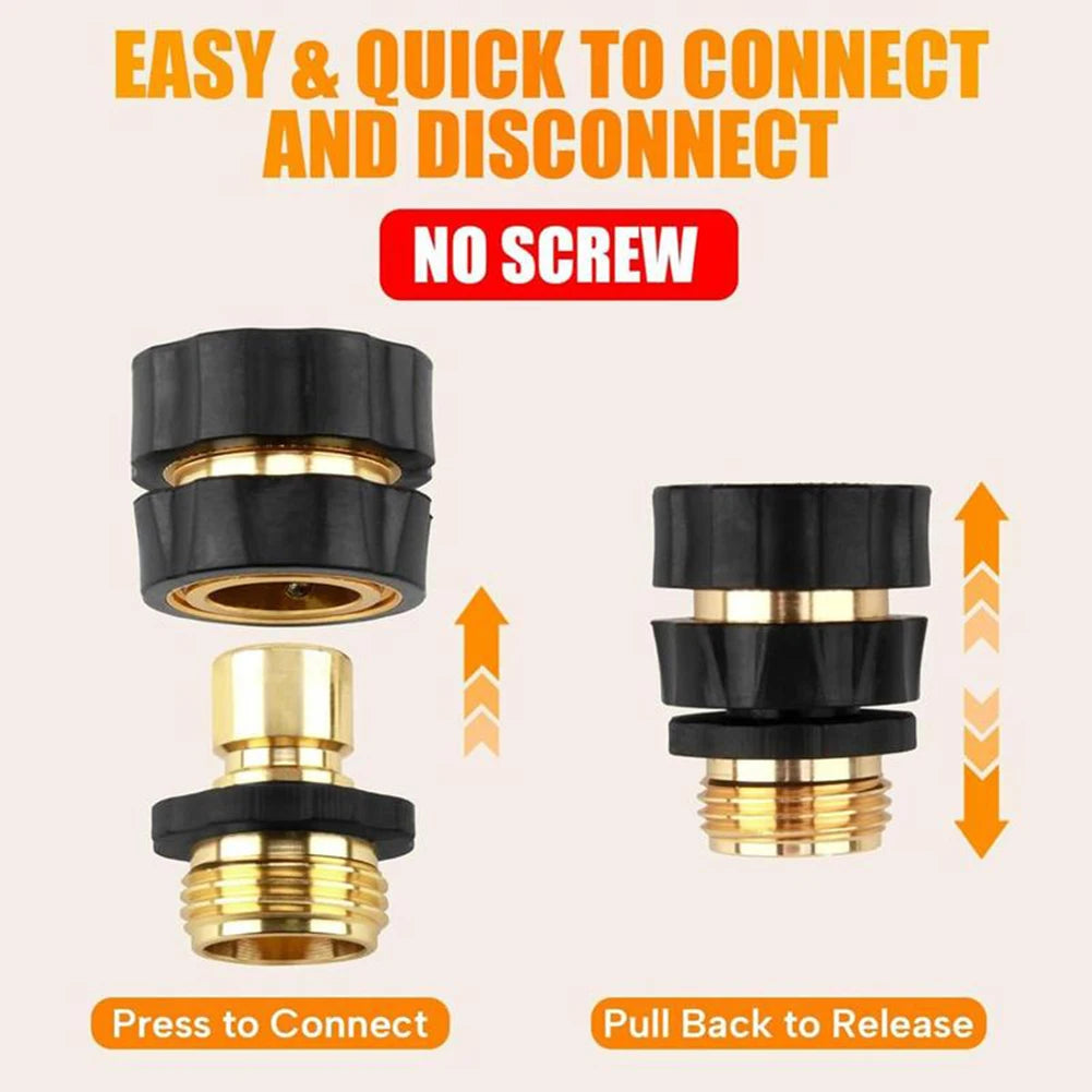 4-Piece Set Garden Hose Adapter,3/4 Inch Garden Hose Quick Connect Set,Easy Installation Backyard Lawn Irrigation Setup Fittings Peaceful Pleasures Health and Wellness