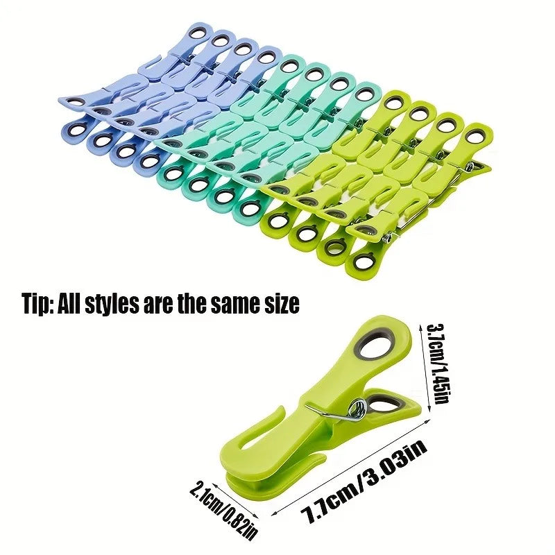 24-Pack Plastic Clothespins with Storage Box | Non-Slip Clips