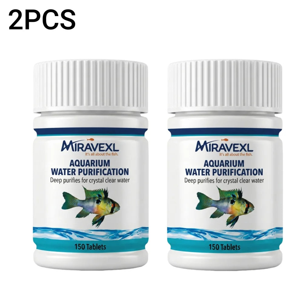 Aquarium Water Purification Tablets Fish Tank Clarifier Rapid Clear Turbidity Clean Ecosystem Care Pet Fish Health Accessories Peaceful Pleasures Health and Wellness 2PCS