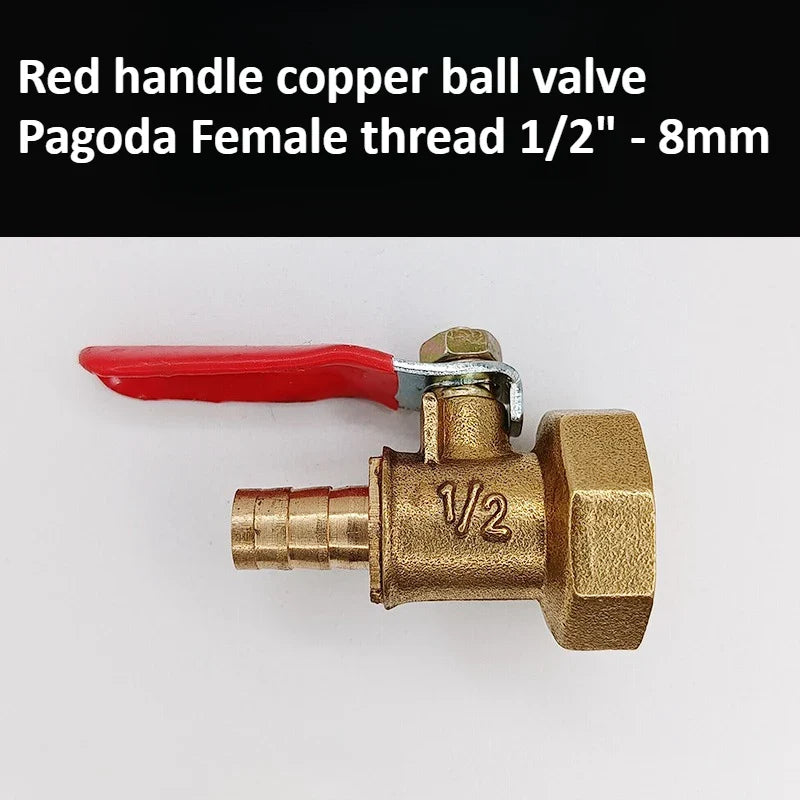 Brass Pagoda Ball Valve – Threaded 6–12mm Water Oil Gas Fuel