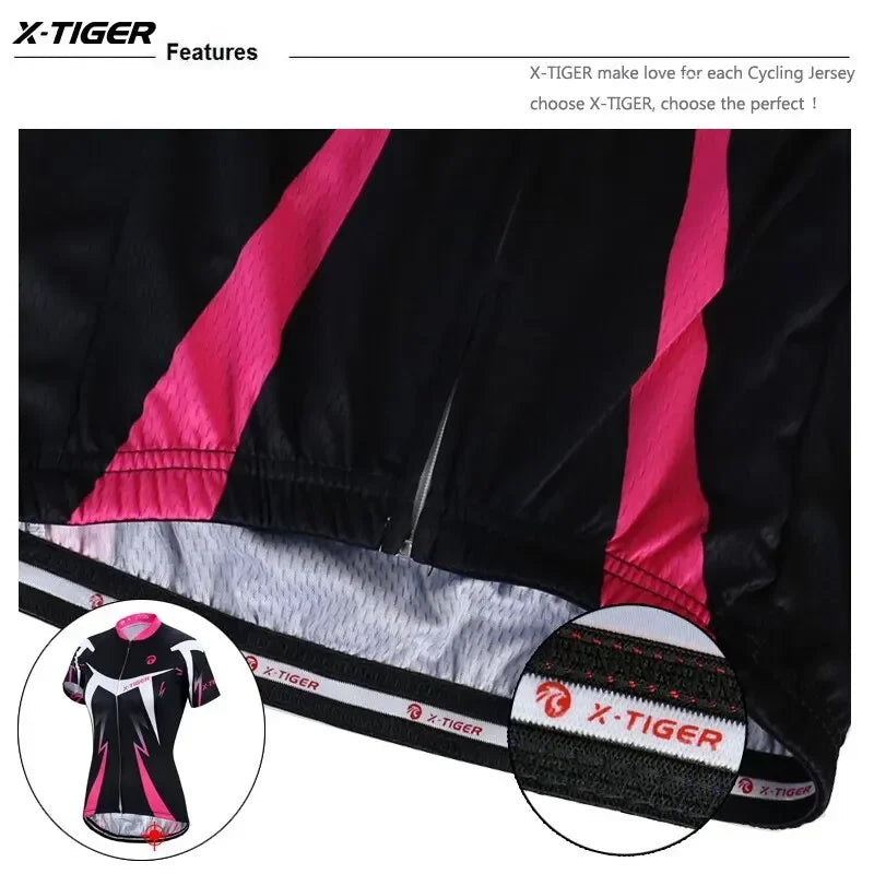 X-TIGER Women's Cycling Jersey – Breathable Quick-Dry MTB Top