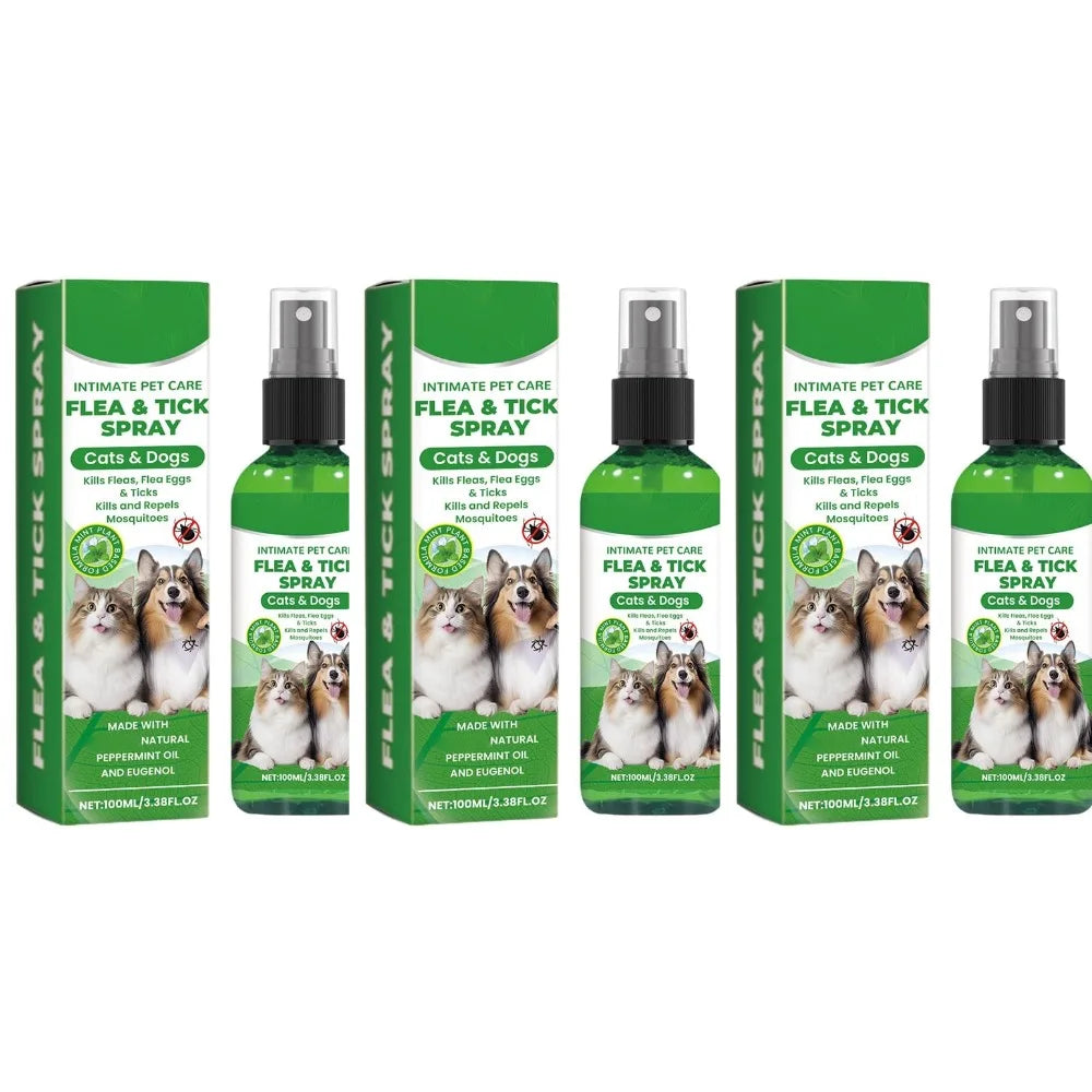 100ml Pet Insect Repellent Dog Cat Hair Skin Insect Repellent Spray Daily Gentle Care Agent Repel Fleas Mites Pet Cleaning Spray Peaceful Pleasures Health and Wellness 3pcs