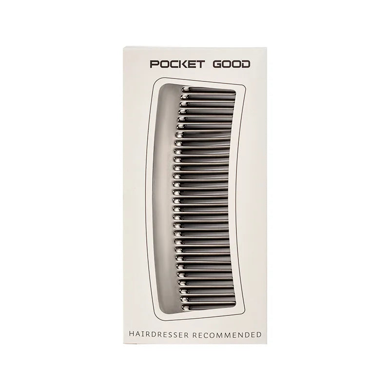 Vintage Electroplated Wide Tooth Comb, Portable Height Fixed Hair Styling Tool, Ideal for Travel, Durable & Easy Grip Design Peaceful Pleasures Health and Wellness black