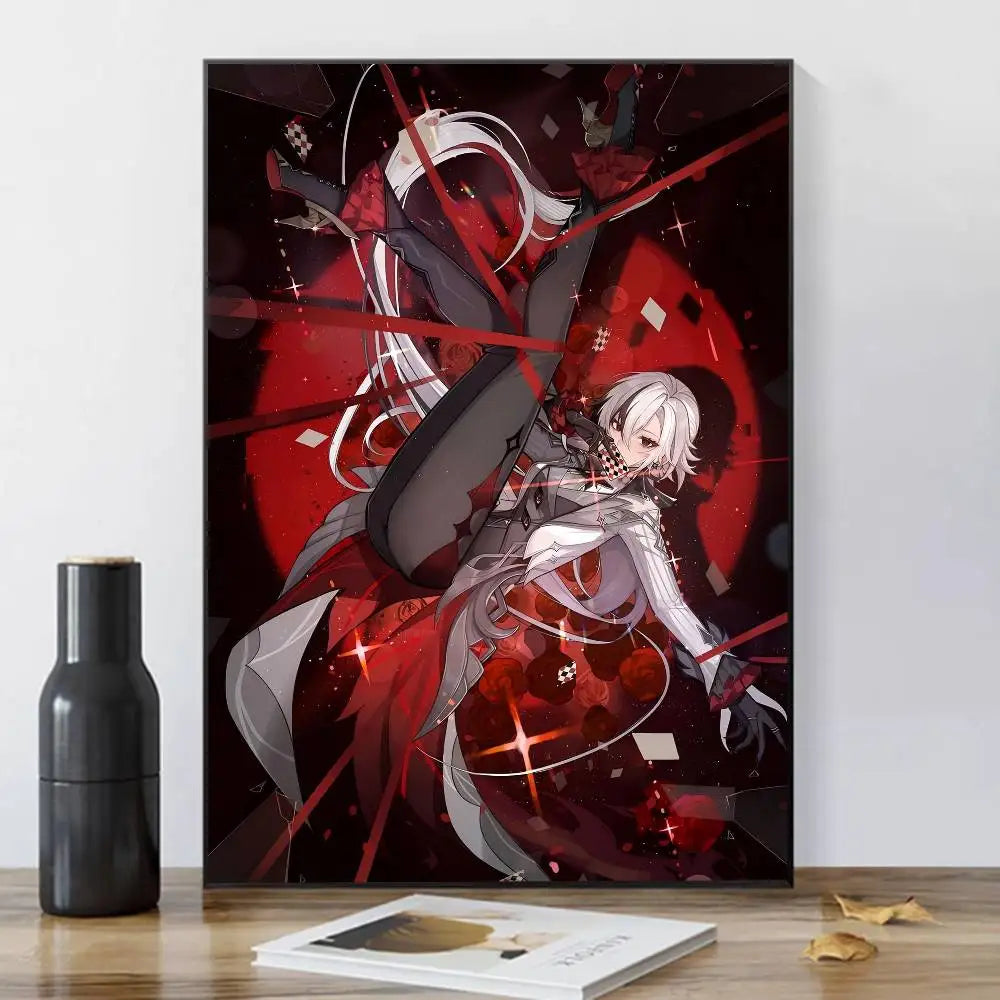 Genshin Impact Arlecchino Canvas Wall Art Poster | Anime Decor