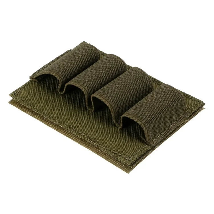 Bullet Bags Stickers Nylon 4-Shell Shotgun Buttstock Ammo Pouch Tactical Backed Carrier Card MOLLE Hunting Gun Accessory Peaceful Pleasures Health and Wellness Green color