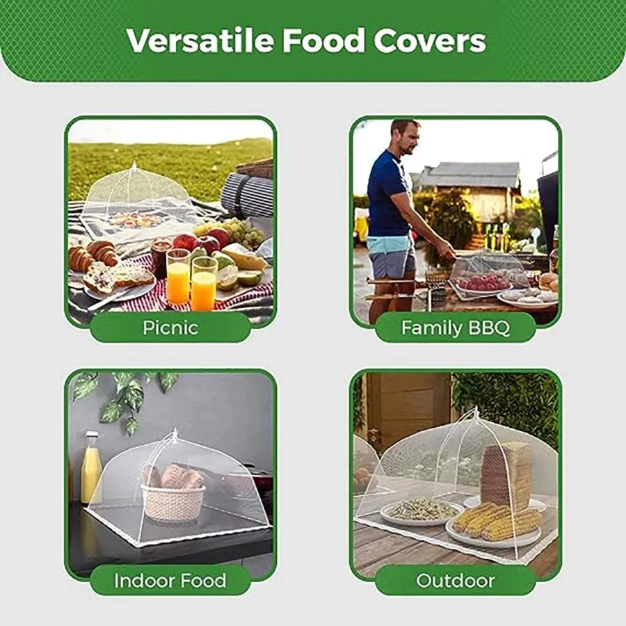 6 pcs large food cover,mesh food tent,17 inch pop up umbrella screen tent,camping,picnic,party,barbecue,foldable and reusable Peaceful Pleasures Health and Wellness