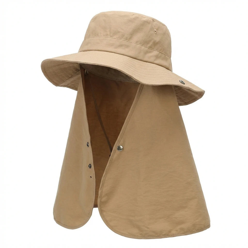 Women Sun Protect Hat Wide Brim UV Protect Outdoor Fishing Hat Adjustable Lightweight for Summer Peaceful Pleasures Health and Wellness Khaki