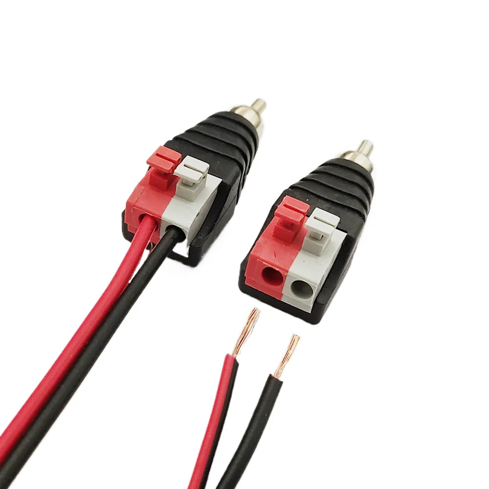 5PCS Speaker RCA Connector Universal Wire A/V Cable to Audio Female Male RCA Adapter Jack Press Plug Cabe for Audio Cable Peaceful Pleasures Health and Wellness