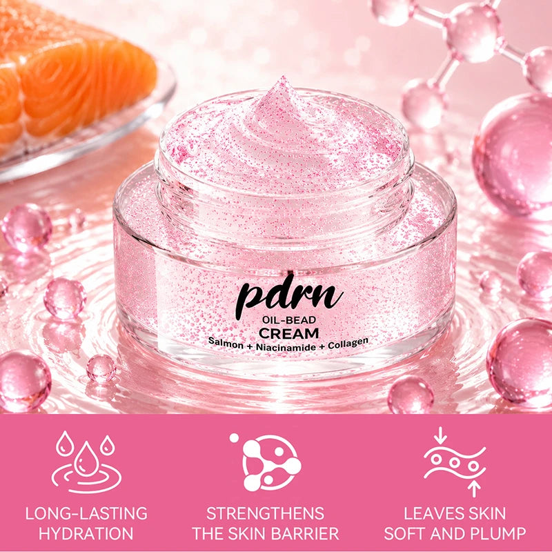 Pdrn Salmon Oil Bead Face Cream Collagen Niacinamide Hydrating Moisturizer Even Skin Tone Repair Dry Skin Facial Skin Care Cream Peaceful Pleasures Health and Wellness