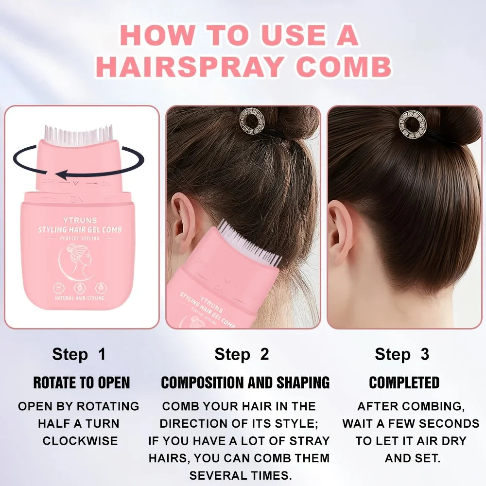 Portable Hair Gel Styling Comb – Anti-Flyaway & Sleek Finish