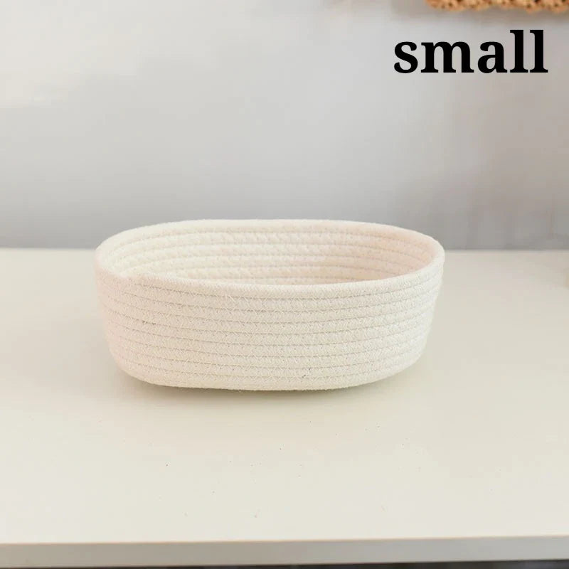 Nordic Hand-Woven Cotton Rope Storage Basket | Toy & Laundry
