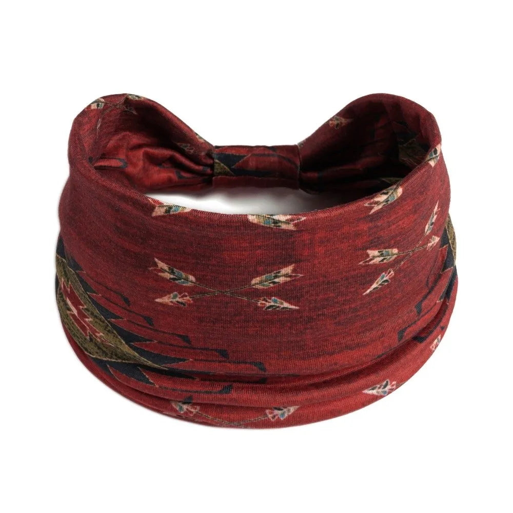 Boho Knot Wide Turban Headband – Elastic Hair Wrap for Women