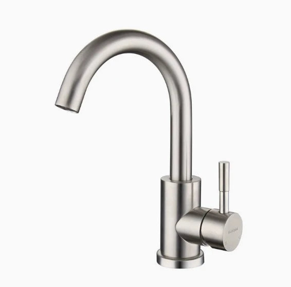 Brushed Gold Single Handle Swivel Basin Faucet – 304 Stainless