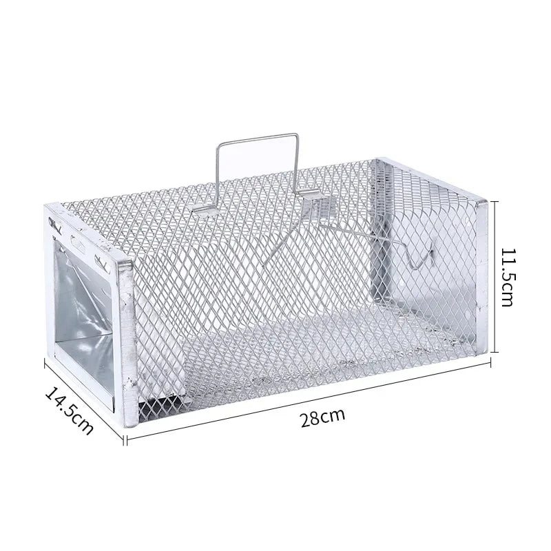 Automatic Continuous Catch Mouse Trap Galvanized Metal Rat Cage for Small Rodents Squirrels Humane Reusable Indoor Outdoor Peaceful Pleasures Health and Wellness trumpet