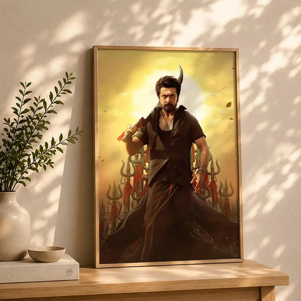Karuppu Movie Poster HD Self-Adhesive Waterproof Wall Art Movie Wall Poster Peaceful Pleasures Health and Wellness White7 30X40cmNoframe