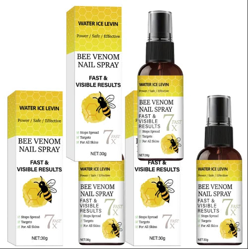 Bee Venom Nail Spray with Hyaluronic Acid | Strengthens Nails Nail Strengthening Spray Peaceful Pleasures Health and Wellness BROWN 30g