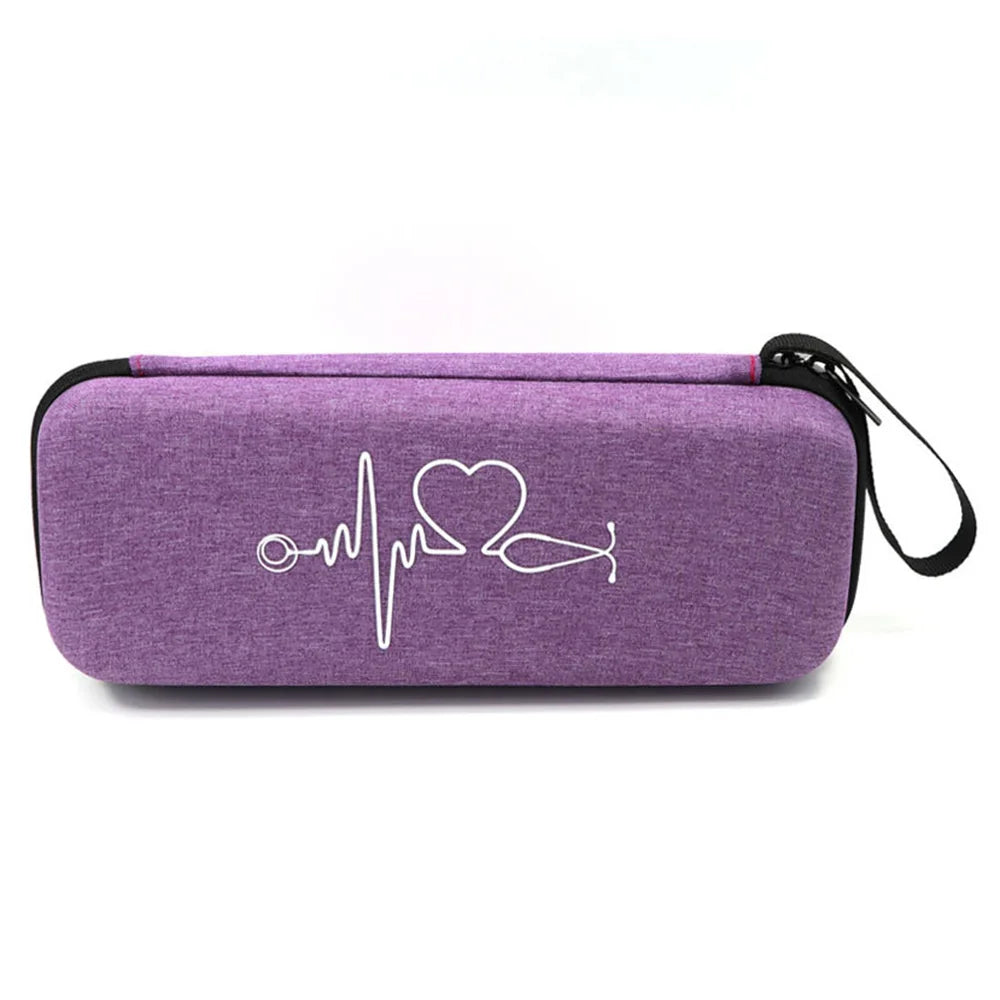 EVA Travel Portable Medical Stethoscope Storage Box First Aid Kit Mesh Pockets Case for 3M Littmann Cardiology III Stethoscope Peaceful Pleasures Health and Wellness Purple