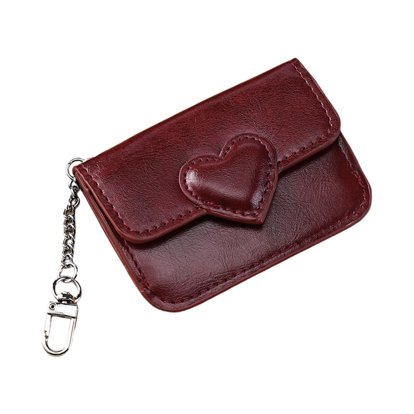 Women's Chain Wallet With Multiple Card Slots And Zippered Coin Pocket For Lightweight ID Cash Organizer Peaceful Pleasures Health and Wellness Wine red