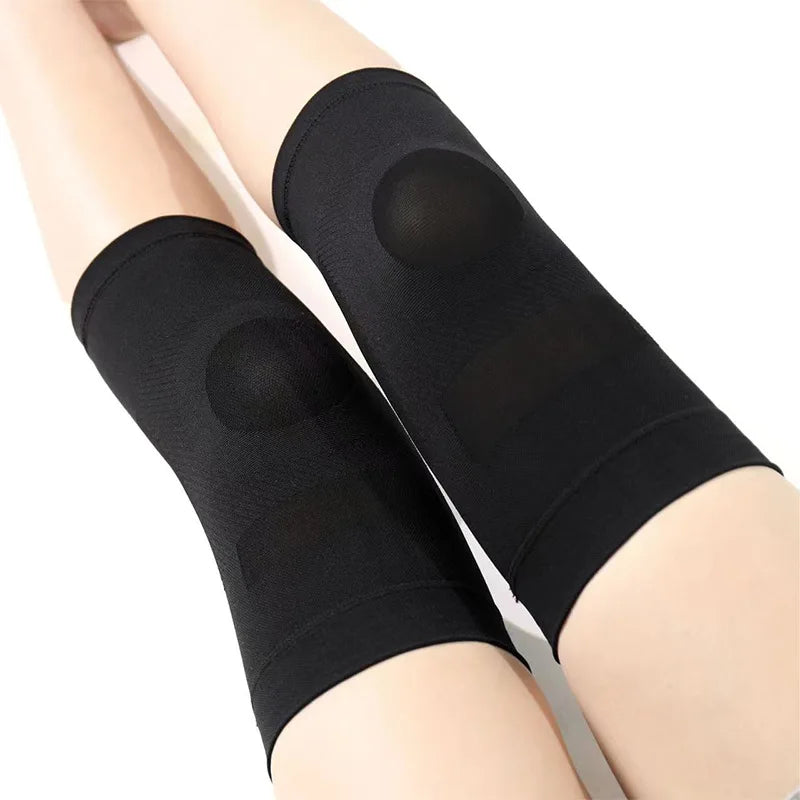 1Pair Silicone Thin Knee Pads for Sports, Non-Slip Pressurized Protective Gear for Fitness Dance Skating Basketball Cycling Peaceful Pleasures Health and Wellness Black