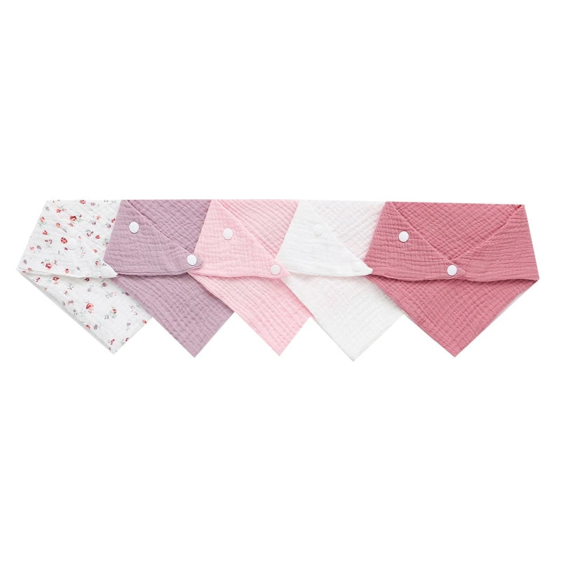 5-Pack Soft Cotton Baby Burp Cloths & Newborn Washcloths