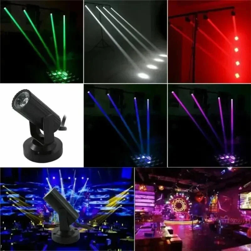 RGB LED Stage Spotlight 1W 360° Party Disco Flash Light