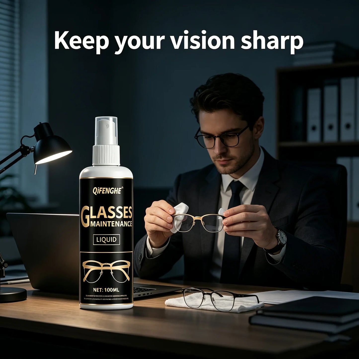 QiFENGHE Eyeglass Cleaner Spray 3.38oz – Lens & Screen Cleaner